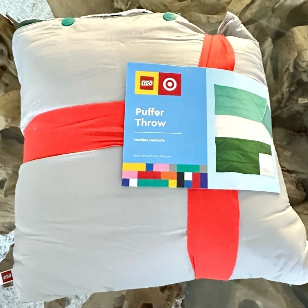 RARE Target x Lego Collection NWT Color Block Puffer Throw Blanket